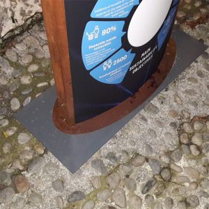 piastra contrappeso per Totem pubblicitari portatili CorTen