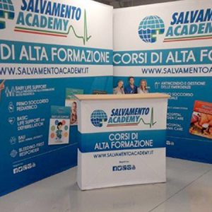 Banchetto pubblicitario con stampa su tessuto