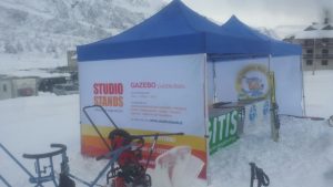 In inverno il gazebo si chiude con le pareti